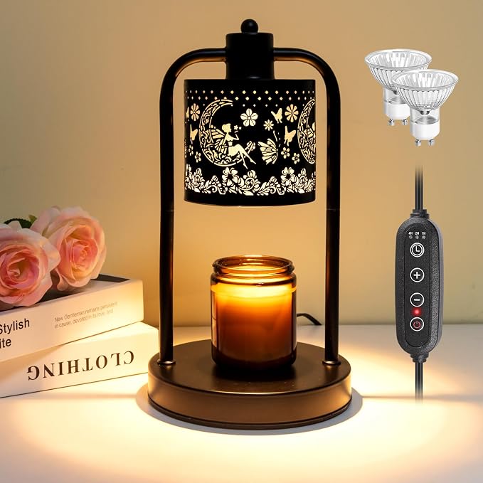 Candle Warmer Lamp Wax Light, Wax Melt Warming Lamps for Jar Candles with Timer Dimmable for Birthday, Room, New House