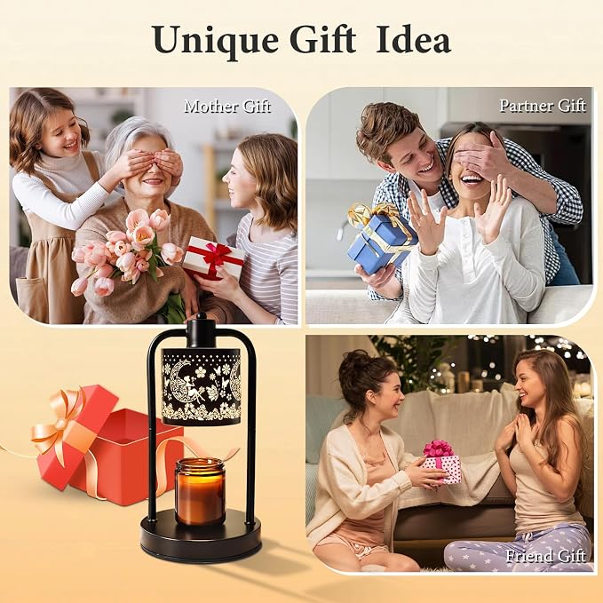 Candle Warmer Lamp Wax Light, Wax Melt Warming Lamps for Jar Candles with Timer Dimmable for Birthday, Room, New House