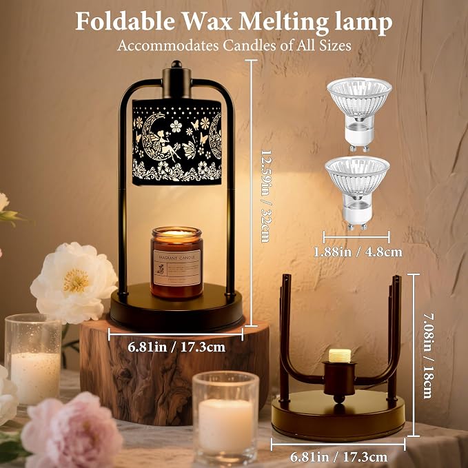 Candle Warmer Lamp Wax Light, Wax Melt Warming Lamps for Jar Candles with Timer Dimmable for Birthday, Room, New House