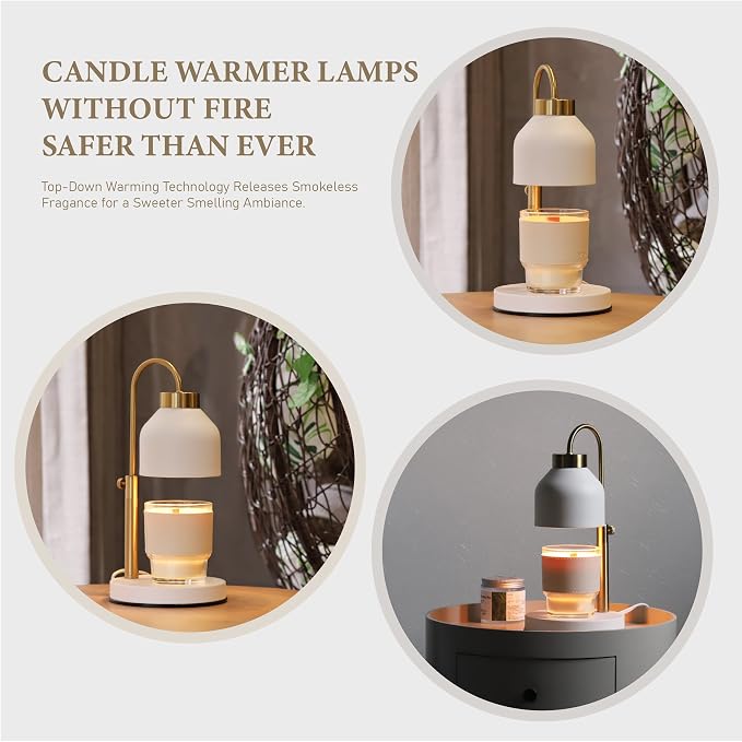 Candle Warmer Lamp, with 2 Bulbs, Timer & Dimmer, Compatible with Large Yankee Candle Jars,3 Wick Candles, alternate view 3