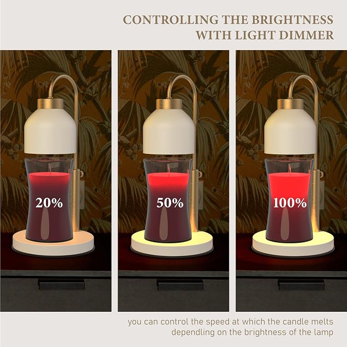 Candle Warmer Lamp, with 2 Bulbs, Timer & Dimmer, Compatible with Large Yankee Candle Jars,3 Wick Candles, alternate view 5