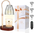 Candle Warmer Lamp with 3 Bulbs, Adjustable Height Dimmable Candle Warmer with Timer, Compatible with Large Jar