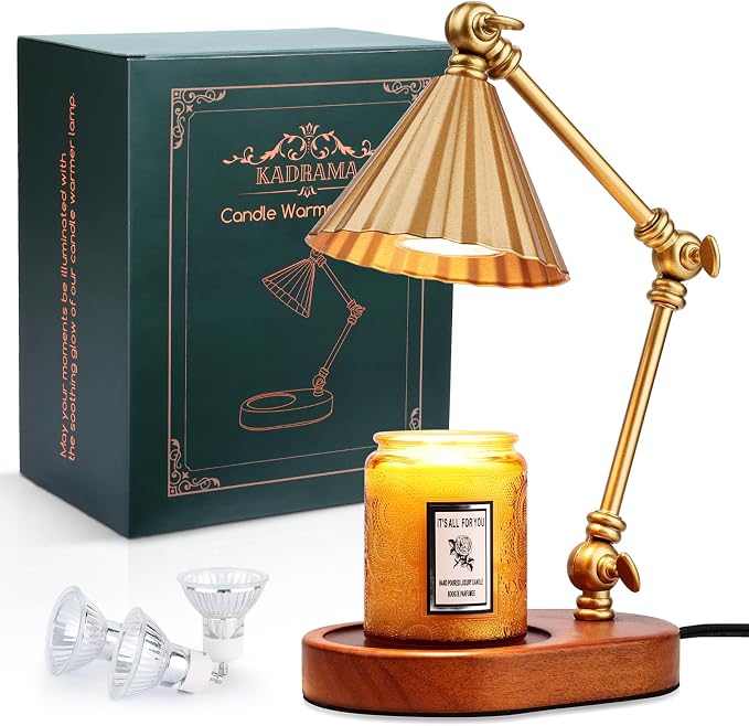 Candle Warmer Lamp with 3 Bulbs, Height Adjustable Candle Lamp Warmer with Timer - Electric Wax Melt Warmer for Scented Wax