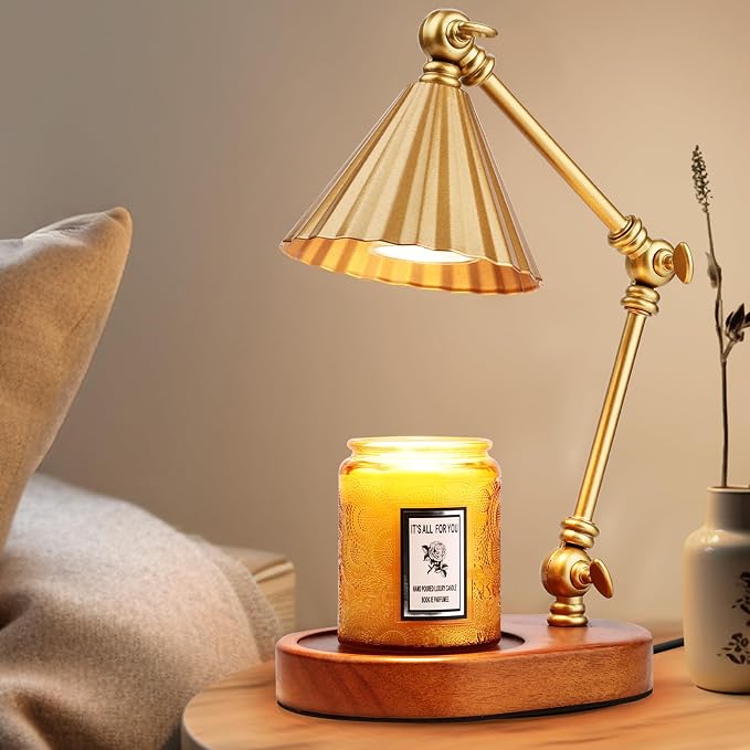 Candle Warmer Lamp with 3 Bulbs, Height Adjustable Candle Lamp Warmer with Timer - Electric Wax Melt Warmer for Scented Wax