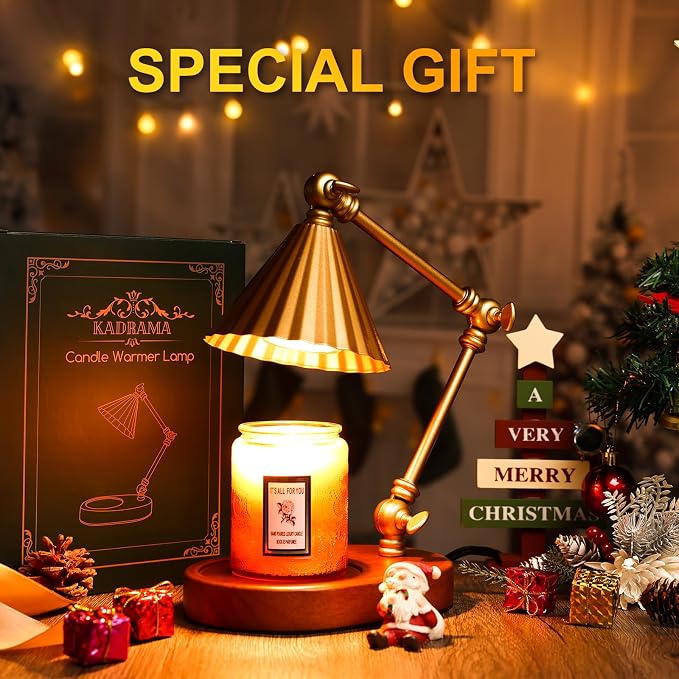 Candle Warmer Lamp with 3 Bulbs, Height Adjustable Candle Lamp Warmer with Timer - Electric Wax Melt Warmer for Scented Wax