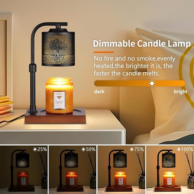 Candle Warmer Lamp with Adjustable Height Dimmable for New Home Decor Electric Candle Warmer for Jar Candles, alternate view