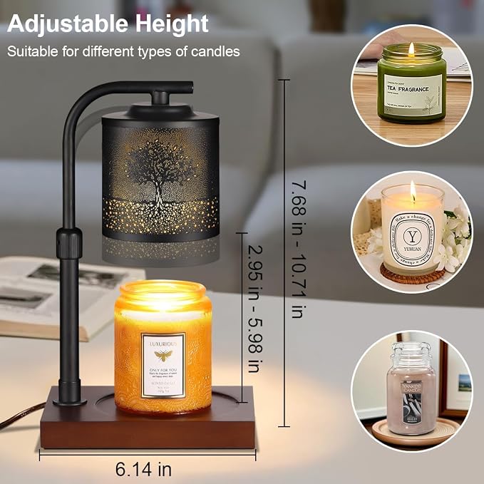 Candle Warmer Lamp with Adjustable Height Dimmable for New Home Decor Electric Candle Warmer for Jar Candles, alternate view