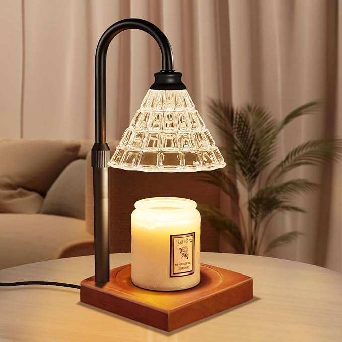 Candle Warmer Lamp with Dimmer, 2H/4H/8H Timer, Compatible with Large Jar Candle, Home Decor Gift for her
