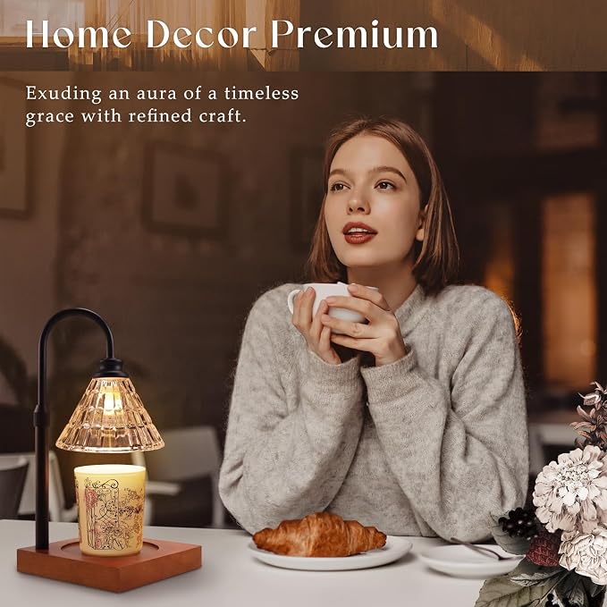 Candle Warmer Lamp with Dimmer, 2H/4H/8H Timer, Compatible with Large Jar Candle, Home Decor Gift for her