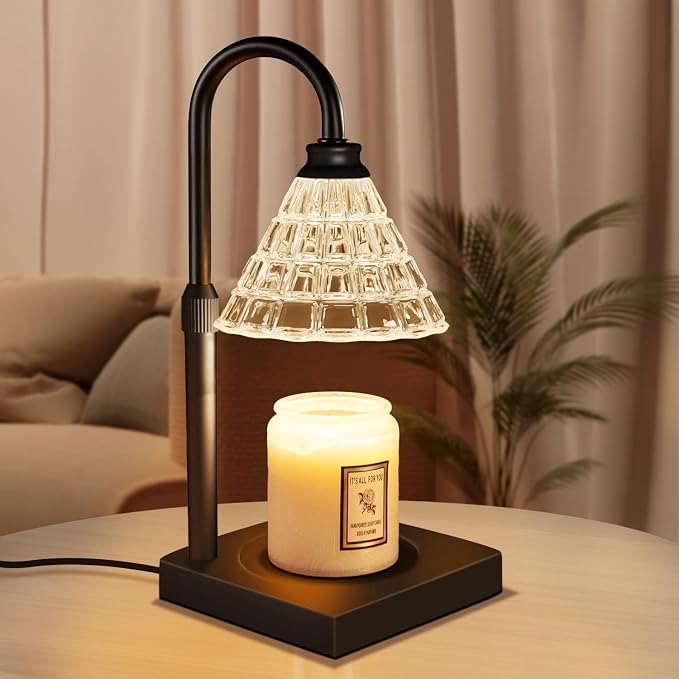 Candle Warmer Lamp with Dimmer, 2H/4H/8H Timer, Compatible with Large Jar Candle, Home Decor Gift