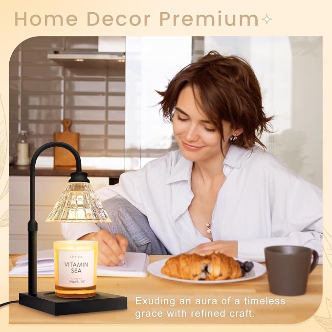 Candle Warmer Lamp with Dimmer, 2H/4H/8H Timer, Compatible with Large Jar Candle, Home Decor Gift, alternate