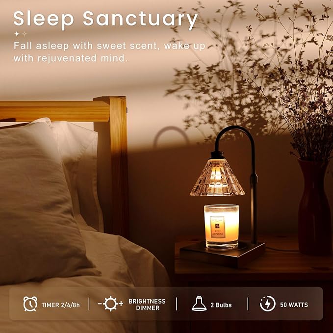 Candle Warmer Lamp with Dimmer, 2H/4H/8H Timer, Compatible with Large Jar Candle, Home Decor Gift, alternate
