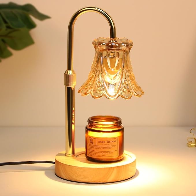 Candle Warmer Lamp with Dimmer - Electric Candle Lamp with Timer for Jar Candles Scented Candles, Plug-in Wax Warmer Lamp for