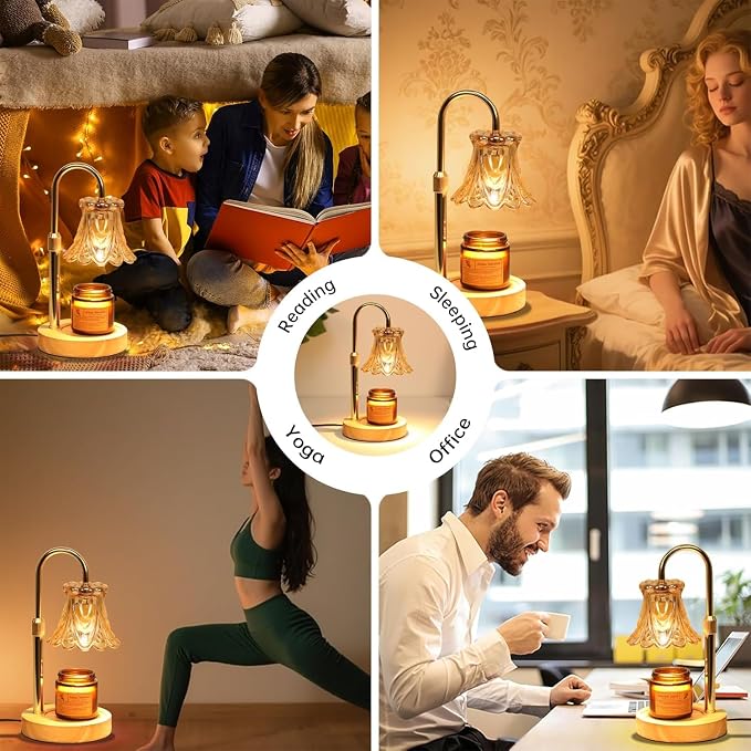 Candle Warmer Lamp with Dimmer - Electric Candle Lamp with Timer for Jar Candles Scented Candles, Plug-in Wax Warmer Lamp for
