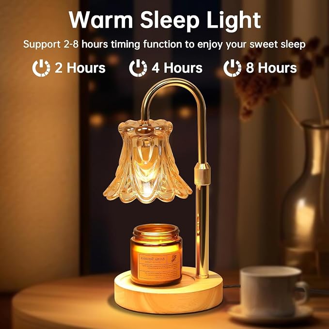 Candle Warmer Lamp with Dimmer - Electric Candle Lamp with Timer for Jar Candles Scented Candles, Plug-in Wax Warmer Lamp for
