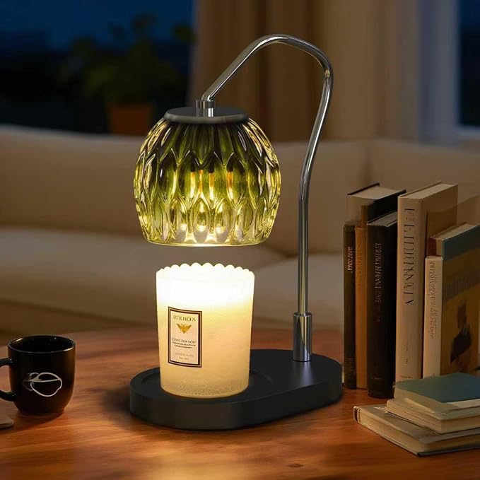 Candle Warmer Lamp with Timer & 4-Level Dimmer, Electric Wax Warmer for Jar Candles, Greener Home Decor with 2 Bulbs, Gift