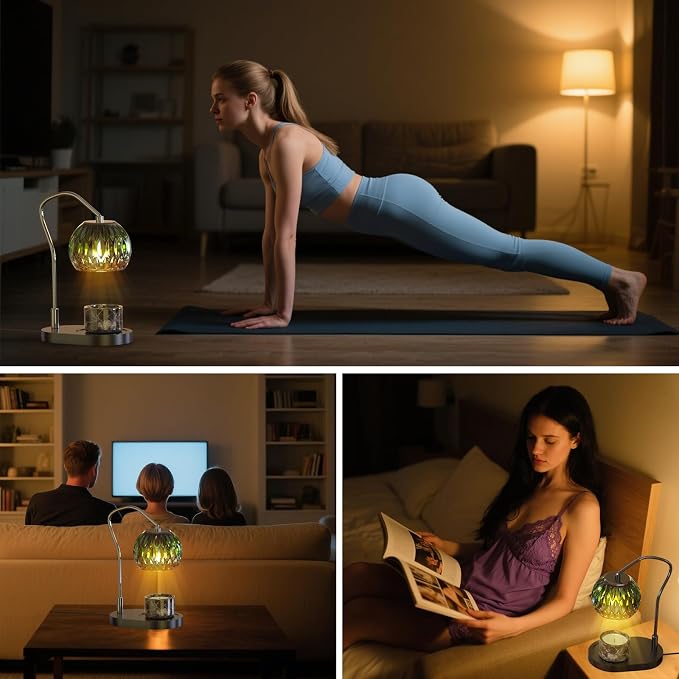Candle Warmer Lamp with Timer & 4-Level Dimmer, Electric Wax Warmer for Jar Candles, Greener Home Decor with 2 Bulbs, Gift