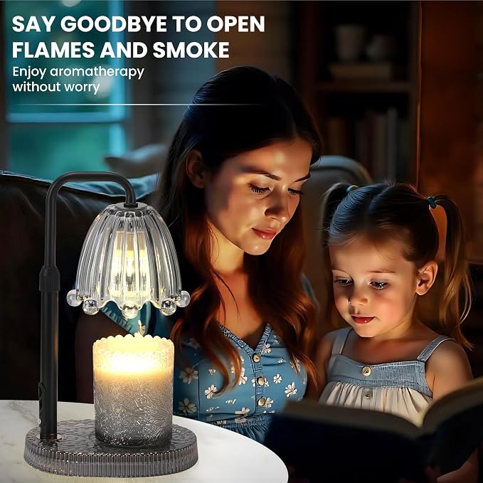 Candle Warmer Lamp with Timer - 6.3'' Dimmable Candle Lamp Warmer, Christmas Birthday Gift for Women & House Warming with