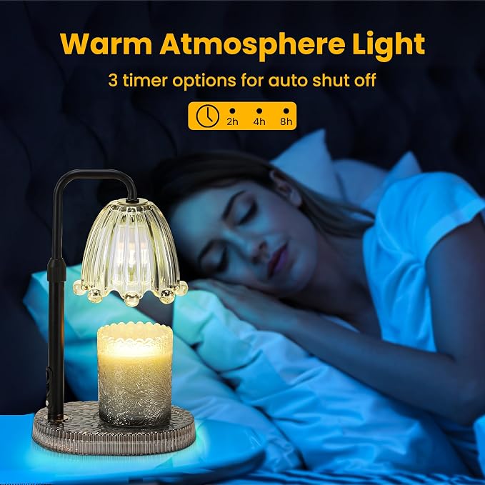 Candle Warmer Lamp with Timer - 6.3'' Dimmable Candle Lamp Warmer, Christmas Birthday Gift for Women & House Warming with