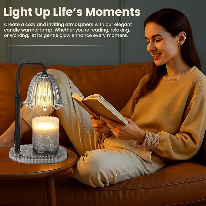 Candle Warmer Lamp with Timer - 6.3'' Dimmable Candle Lamp Warmer, Christmas Birthday Gift for Women & House Warming with