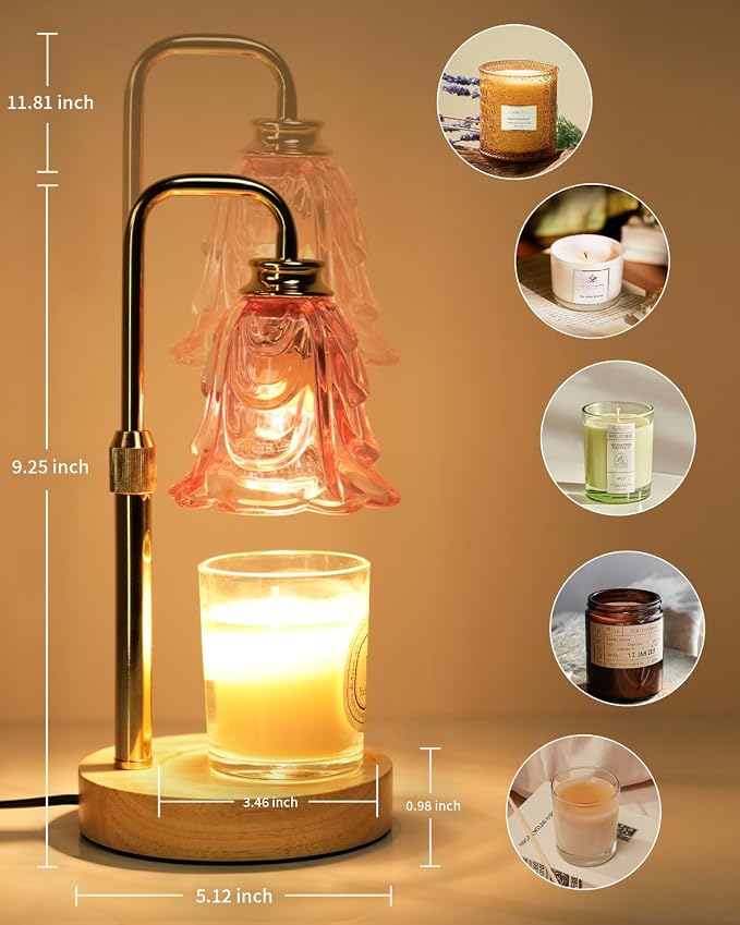 Candle Warmer Lamp with Timer, Adjustable Height and Dimmable, Birthday Christmas Gifts for Women, Mothers Day Gifts for Mom