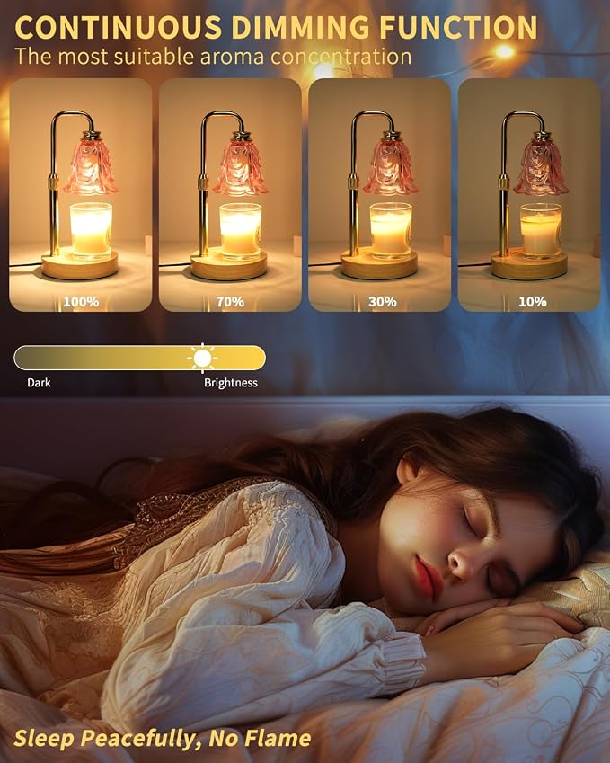 Candle Warmer Lamp with Timer, Adjustable Height and Dimmable, Birthday Christmas Gifts for Women, Mothers Day Gifts for Mom