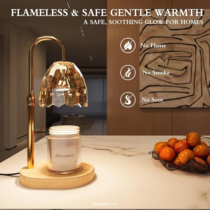 Candle Warmer Lamp with Timer, Adjustable Height & Brightness – Wax Melt Warmer for Jar Candles, Birthday Gifts for Women