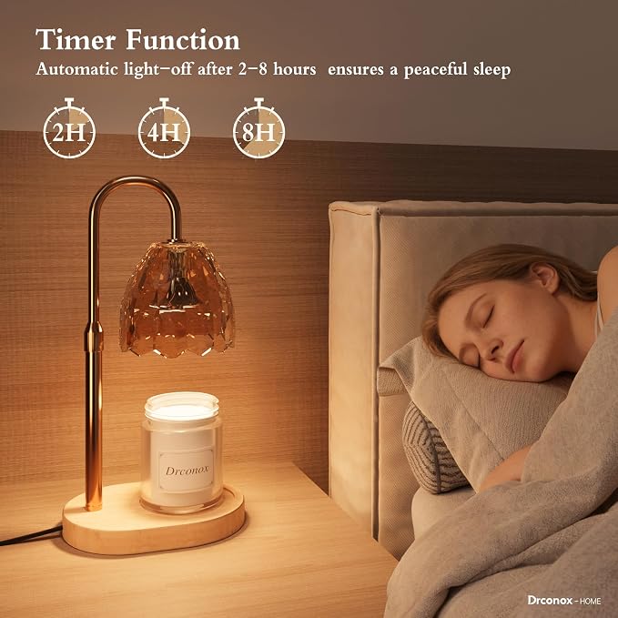 Candle Warmer Lamp with Timer, Adjustable Height & Brightness – Wax Melt Warmer for Jar Candles, Birthday Gifts for Women