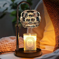 Candle Warmer Lamp with Timer Adjustable - Height Candle Warmer, Dimmer, Black Glass Wax Melting Lamps for Home Decor, for