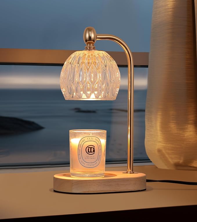 Candle Warmer Lamp with Timer and Dimmer,Flameless Electric Wax Melt Warmer for Jar Candles With 2 Bulbs,House Warming