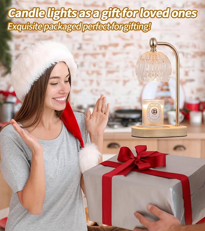Candle Warmer Lamp with Timer and Dimmer,Flameless Electric Wax Melt Warmer for Jar Candles With 2 Bulbs,House Warming