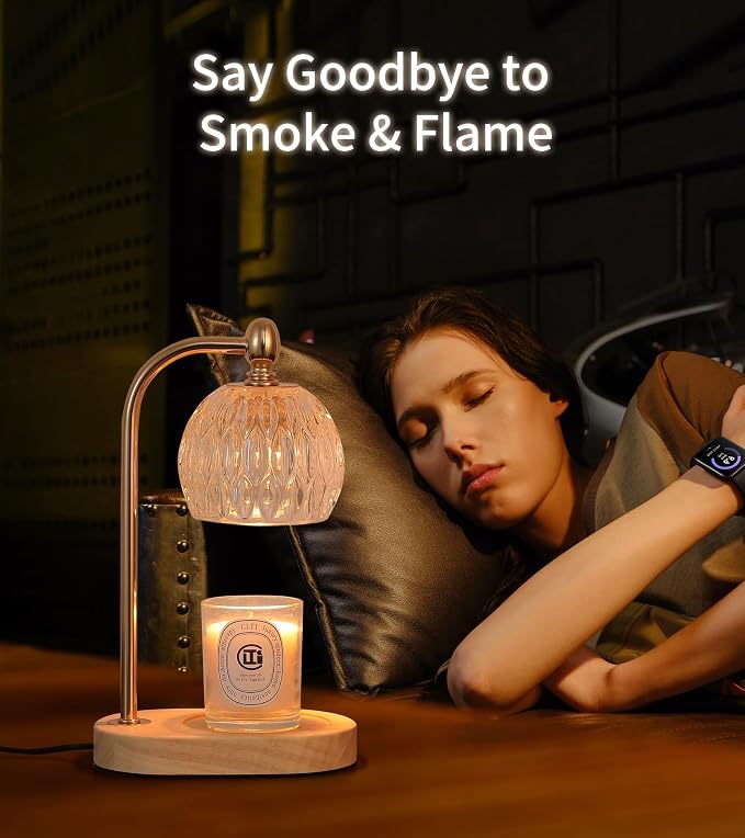 Candle Warmer Lamp with Timer and Dimmer,Flameless Electric Wax Melt Warmer for Jar Candles With 2 Bulbs,House Warming