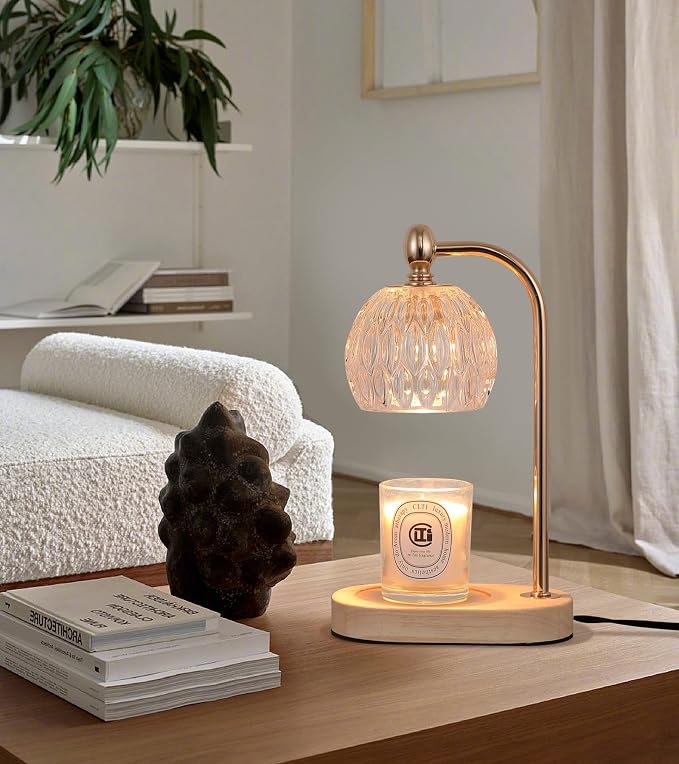 Candle Warmer Lamp with Timer and Dimmer,Flameless Electric Wax Melt Warmer for Jar Candles With 2 Bulbs,House Warming
