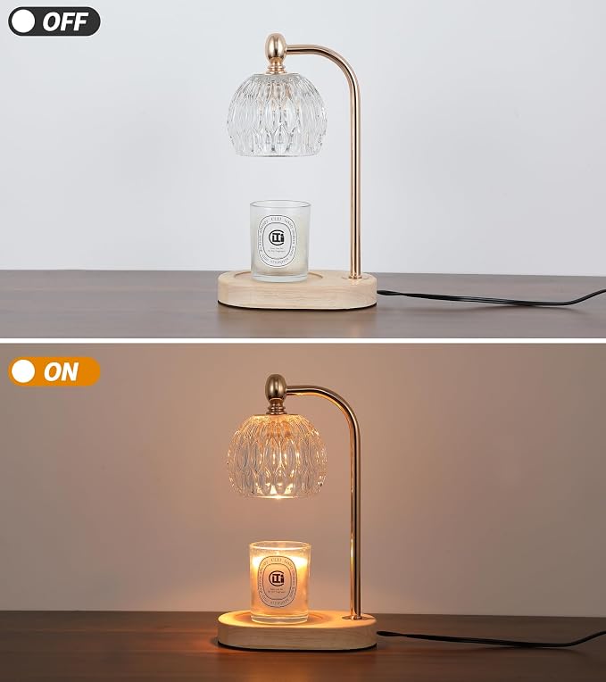 Candle Warmer Lamp with Timer and Dimmer,Flameless Electric Wax Melt Warmer for Jar Candles With 2 Bulbs,House Warming