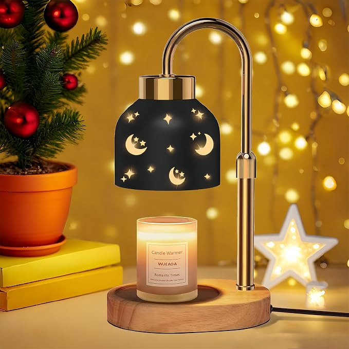 Candle Warmer Lamp with Timer, Candle Warmer Lamp Black - Wax Melt Warmer with Timer, Adjustable Height, Ideal for Jar