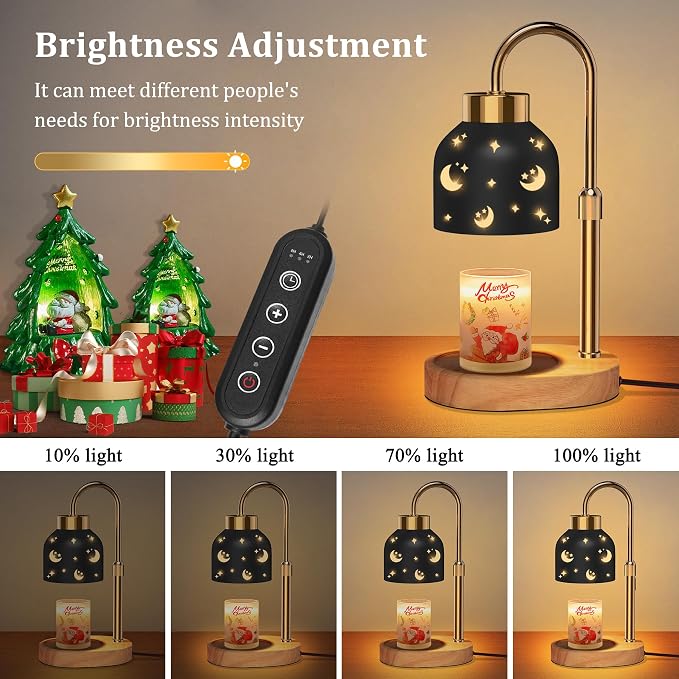 Candle Warmer Lamp with Timer, Candle Warmer Lamp Black - Wax Melt Warmer with Timer, Adjustable Height, Ideal for Jar
