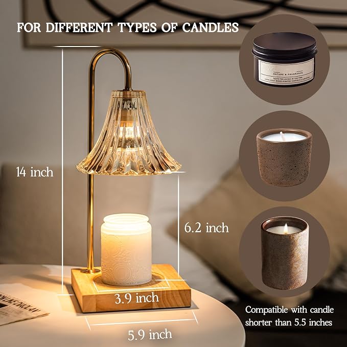 Candle Warmer Lamp with Timer, Candle Wax Warmer Flower Lamp Dimmable, Birthday Day Gifts for Mom Women, alternate product