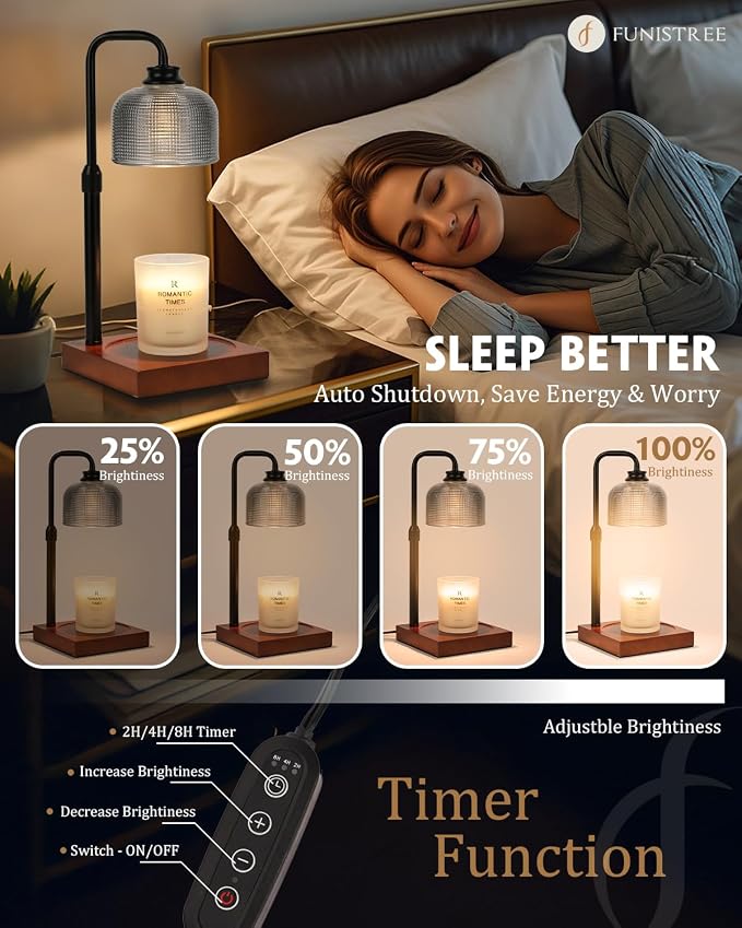 Candle Warmer Lamp with Timer Dimmable, Adjustable Height Candle Warmer, Birthday Gifts for Women Mom House Warming Gifts New
