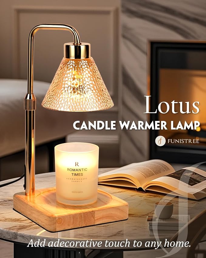Candle Warmer Lamp with Timer Dimmable, Adjustable Height, Christmas Anniversary Women Gifts for Her Girlfriend, House