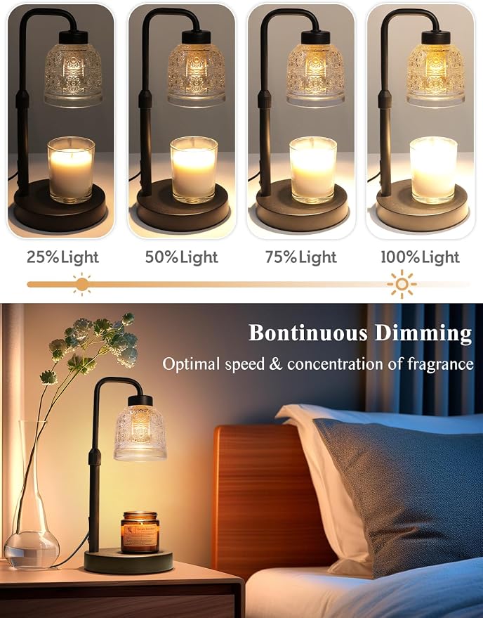 Candle Warmer Lamp with Timer Dimmable, Adjustable Lamp Candle Warmer, Birthday Gifts for Women Mom, alternate product view 4