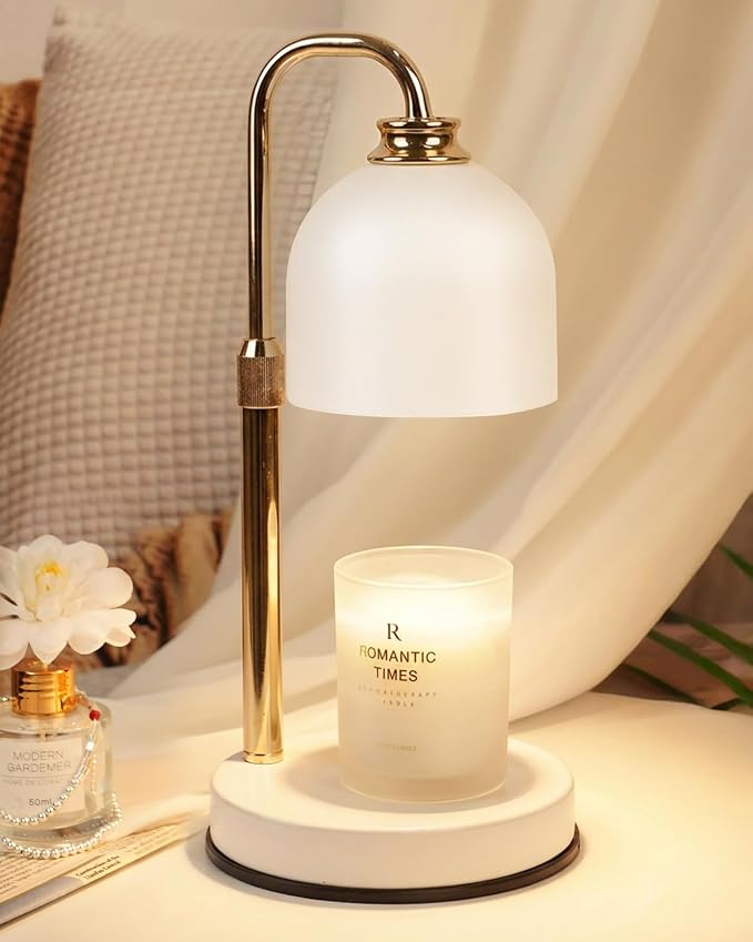 Candle Warmer Lamp with Timer Dimmable, Birthday Gifts for Women Mom, Modern Candle Warmer, White Candle Lamp for Jar Scented