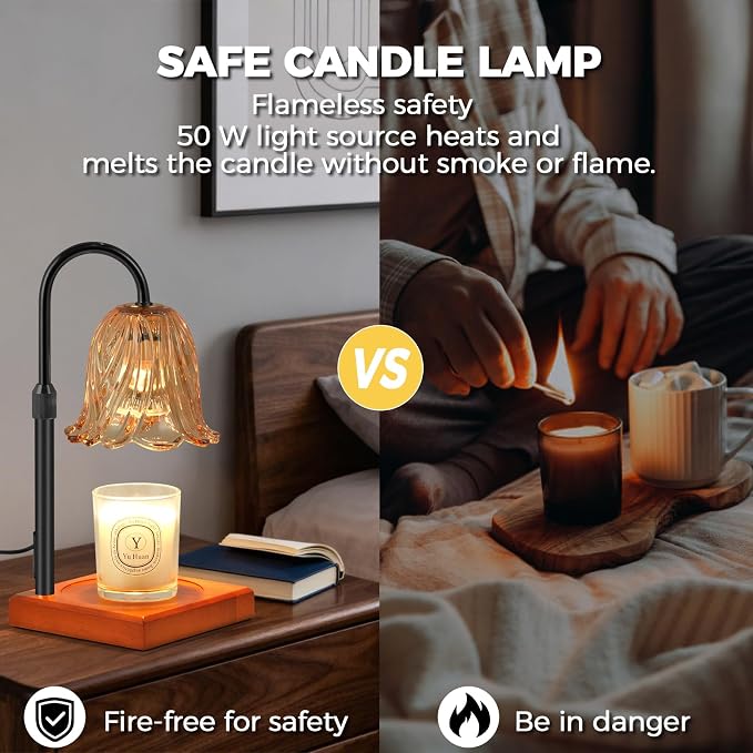 Candle Warmer Lamp with Timer Dimmable, Birthday Gifts for Women Mom, House Warming Gifts New Home Decor, Wax, alternate view