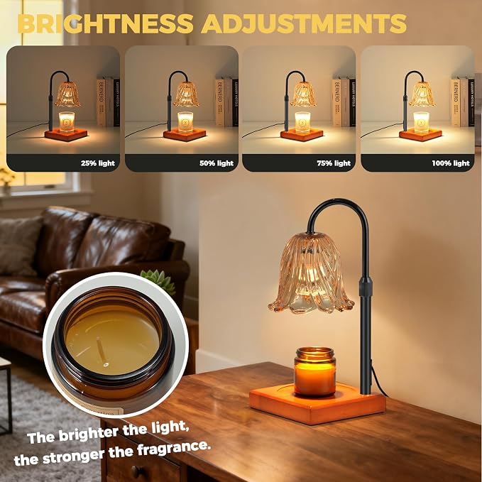 Candle Warmer Lamp with Timer Dimmable, Birthday Gifts for Women Mom, House Warming Gifts New Home Decor, Wax, alternate view