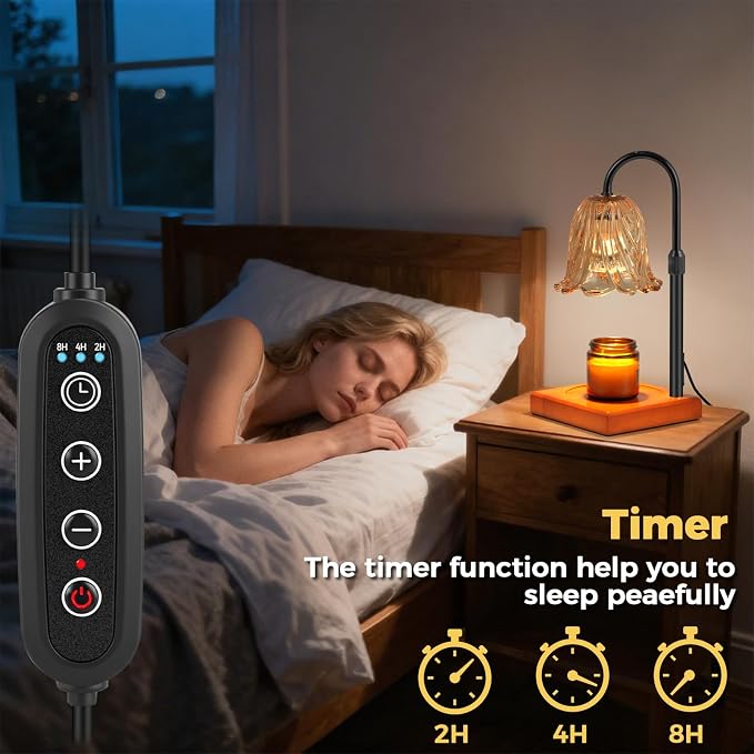 Candle Warmer Lamp with Timer Dimmable, Birthday Gifts for Women Mom, House Warming Gifts New Home Decor, Wax, alternate view