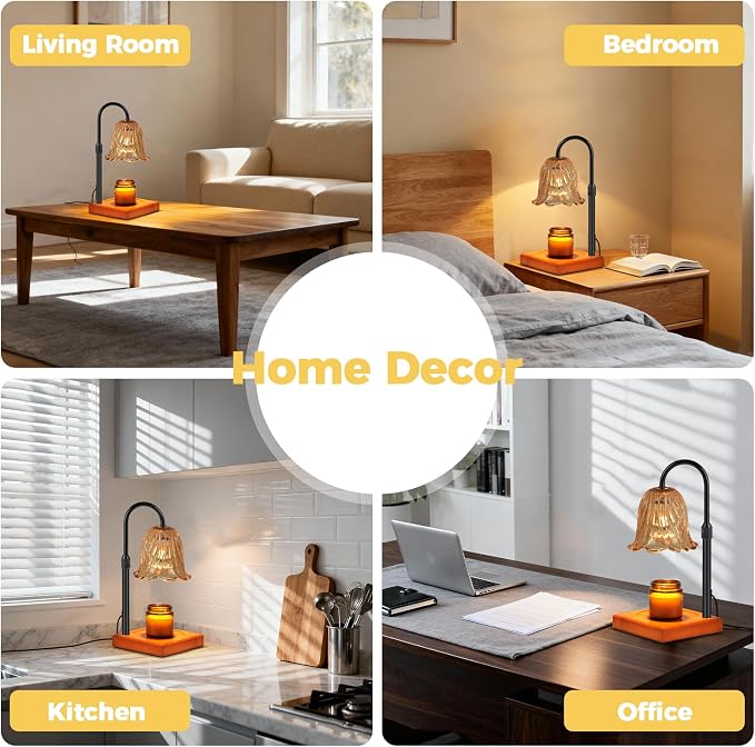 Candle Warmer Lamp with Timer Dimmable, Birthday Gifts for Women Mom, House Warming Gifts New Home Decor, Wax, alternate view
