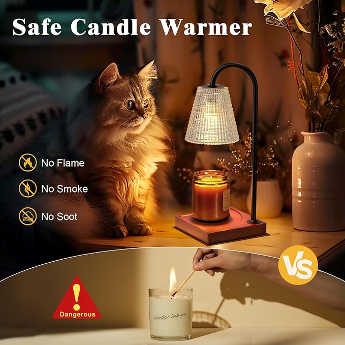 Candle Warmer Lamp with Timer-Dimmable Black Candle Warmer,New Mom Gifts,House Warming Gifts New Home Bedroom Decor,Wax