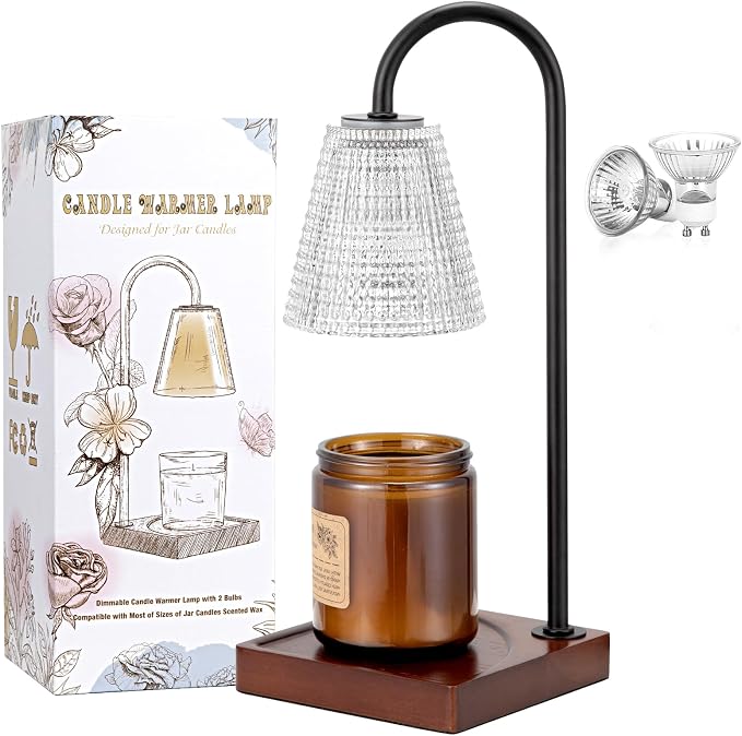 Candle Warmer Lamp with Timer-Dimmable Black Candle Warmer,New Mom Gifts,House Warming Gifts New Home Bedroom Decor,Wax
