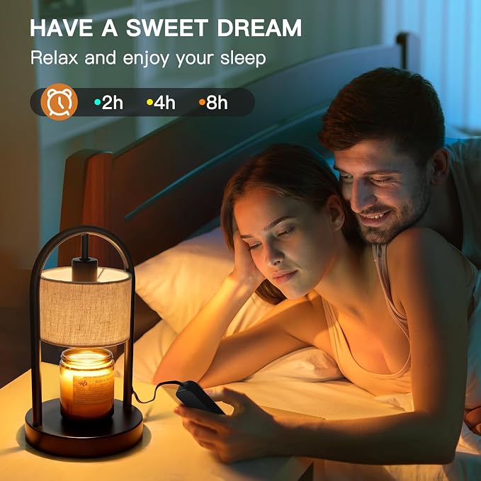 Candle Warmer Lamp with Timer, Dimmable Candle Lamp Warmer for Jar Candles, Wax Warmer with 2 Bulbs, Birthday Gifts for Women