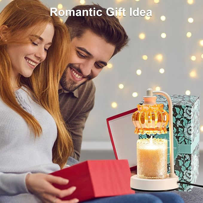 Candle Warmer Lamp with Timer, Dimmable Candle Lamp Wax Melt Warmer with 2 Bulbs, alternate product view 4