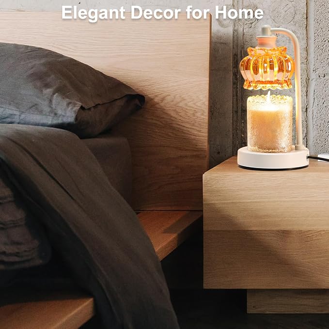 Candle Warmer Lamp with Timer, Dimmable Candle Lamp Wax Melt Warmer with 2 Bulbs, alternate product view 5